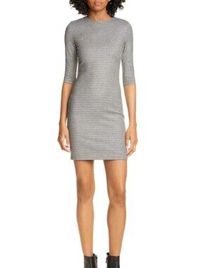 Alice + Olivia Delora Houndstooth Plaid Black/White Sheath Dress‎ Women's Size 8